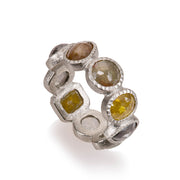 Todd Reed ring with Fancy cut diamonds (5.37ctw), rose cut diamonds(2.69ctw), and Palladium